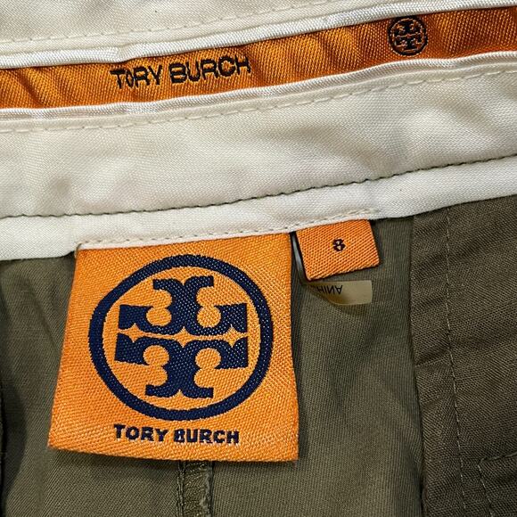 Tory Burch Brown Tan Bermuda Chino Casual Slash Pocket Shorts Women's Size 8 - Picture 4 of 9